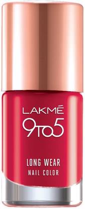Lakmé 9 to 5 Long Wear Nail Color red risk