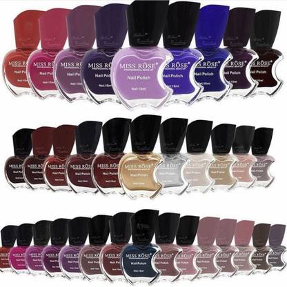 MISS ROSE Apple Nail polish - 12pc Multicolor