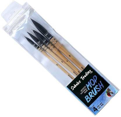 Sabahz Trading Artists Natural Hair MOP Brush Set of 4 (0, 2, 4, 8)