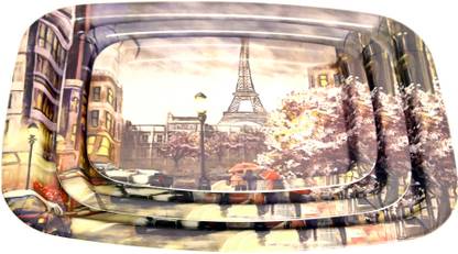 SPRING ART EIFFEL TOWER MELAMINE SERVING TRAY SET PACK OF 3 DIFFERENT SIZE TRAY Tray