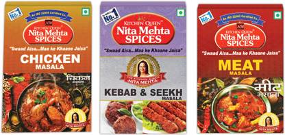 KITCHEN QUEEN NITA MEHTA Combination Of Chicken Masala, Kebab and Seekh, Meat Masala | Best Spices for Non Veg from The House of Nita Mehta Spices