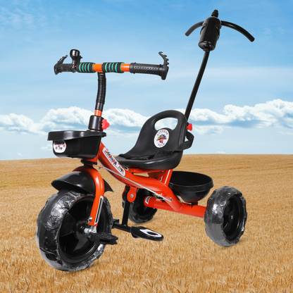 Stepupp STP G ORANGE HANDLE BACK AND FRONT BASKET FOR KIDS-07 Tricycle