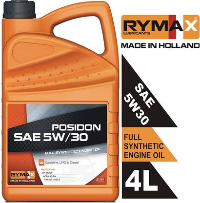 Rymax Posidon SAE 5W-30, API SN/CF, ACEA A3/B4, Full Synthetic Engine Oil for Car (4 L) Posidon SAE 5W-30, API SN/CF, ACEA A3/B4, Full Synthetic Engine Oil for Car (4 L) Full-Synthetic Engine Oil