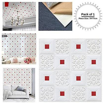 DIWAR PE Architecture White, Red Wallpaper