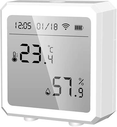 amiciSmart WiFi Temperature Hygrometer Monitor Bluetooth App Control Thermometer Humidity Sensor Built-In Alarm Compatible with Alexa and Google Assistant WiFi Temperature Hygrometer Monitor Bluetooth App Control Thermometer Humidity Sensor Built-In Alarm Compatible with Alexa and Google Assistant Weather Station