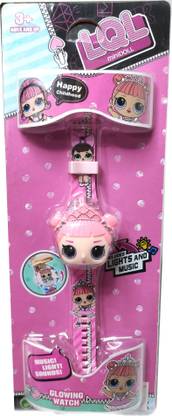 SharvilSons powerpuff girls Face Based Watch with Light (Multicolor LED rotating pattern Light) And Music For Kids | Wonder woman & cinderella face based watch