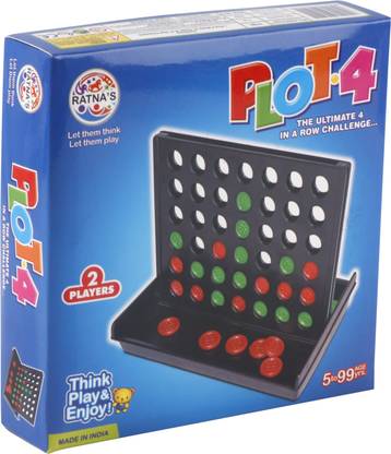 Ratnas PLOT 4 SQUARE GAME FOR TRAVELLING Party & Fun Board Game
