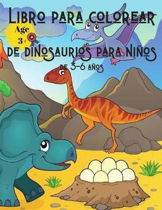 Libro para colorear de dinosaurios para ninos de 3-6 anos