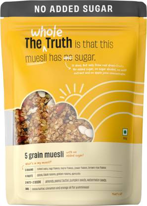 The Whole Truth Breakfast Muesli - No Added Sugar 5 Grain Muesli Pouch