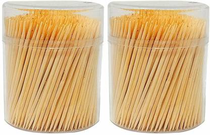 EVERSHINET Wooden Toothpick Fruit Kabab Skewer Pointed Tip dental floss stick (Pack of 200)
