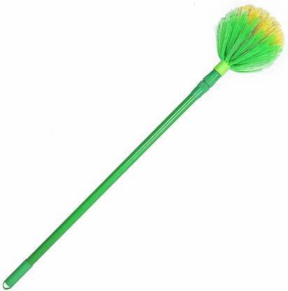 Red Crush Ceiling Jala Cobweb Cleaning Broom with Magic Colorful Microfibre Static Duster with Keychain, Color May Vary Static Dry Duster