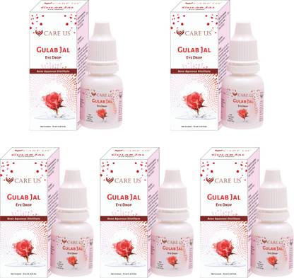 care us Gulabjal Eye Drop - 100% Organic Rose Water for Dry Eyes (10ml) (pack of 5) Eye Drops
