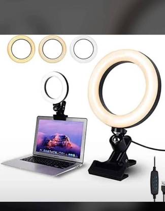 HundoP club Video Conference Lighting, Selfie Ring Light with Clamp Mount for Video Conferencing, Webcam Light with Light Modes for Laptop/PC Monitor/Desk/Bed/Office/Makeup/YouTube/TIK Tok Ring Flash
