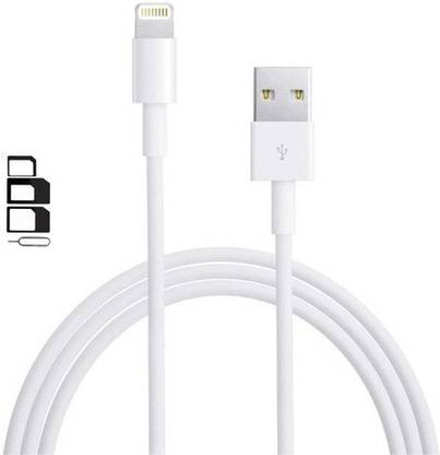 Shopnet Cable Accessory Combo for Fast Lightning USB Data Sync Charging Cable For Apple iPhone SE - 1m Long WHITE
