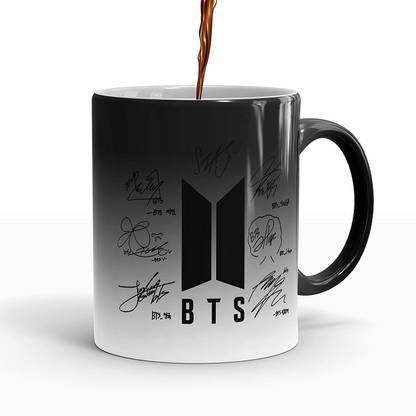 JAIPURART BTS Signature Color Changing Magic Ceramic Coffee Mug