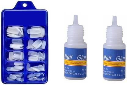 Lele Fake Nails,False Nails,Artificial Nails set of 100 with 2 Glue for NAil Art