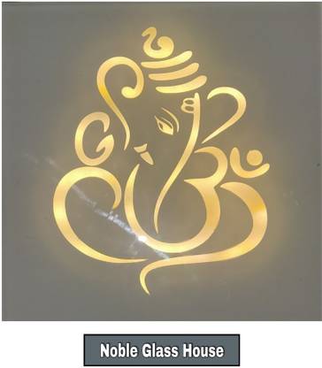 Noble Glass Ganpati LED Figure For Safety door Name Plate