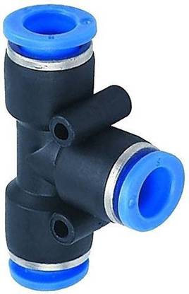 AEIOU 8MM (PUT) Pneumatic EQUAL TEE 3 Way T- SHAPE Type CONNECTOR Water Pipe Fitting Connection Fittings Hose Quick Plastic Tube 8x8x8 MM pipe jointer connector 5PCS joint 3-Way Tee Pipe Joint
