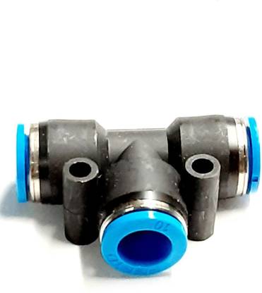 AEIOU 10MM (PUT) Pneumatic EQUAL TEE shape 10 MM Quick Connect 3 Way T- SHAPE Type CONNECTOR Push-in Plastic Pipe Air Tube Fittings Jointer pu connector 5PCS 3-Way Tee Pipe Joint