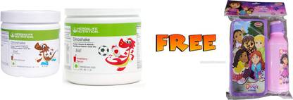 HERBALIFE DINOSHAKE CHOCOLATE (200g)+ STRAWBERRY (200g) + LOUNCH BOX WITH BOTTLe Protein Shake