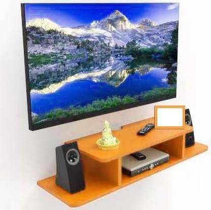AMS WOODEN HUB Wall TV set up box & wifi stand T.V entertainment unit set up box stand Wall hanging mounted floating wall decorative MDF MDF (Medium Density Fiber) Wall Shelf