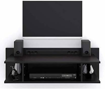 Antique Shoppee Wooden Wall set top box stand TVRed Shelf (Shelves - 4, Black) MDF (Medium Density Fiber) Wall Shelf