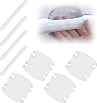 Obvie 3D gel type Car Door Handle Protective Sticker Door Bowl Scratches Protector Universal for All car Auto Door Handle Scratch Cover Guard Invisible Clear Handle Cup Scratch Guard Sticker 8 pcs set 80 mm x 0.13 m White Reflective Tape