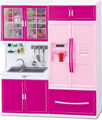 khel khilona New Modular Kitchen Set Toys for Girls 2 Compartment Modular Plain Kitchen Set