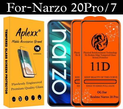 aplexx Edge To Edge Tempered Glass for Realme Narzo 20 Pro, Realme 7