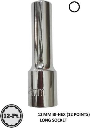 AUTOFIT 12 MM 1/2" Drive Bi-Hex (12 Points) Long Socket Socket Set