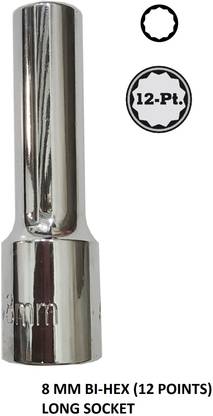 AUTOFIT 1/2" Drive 8 MM Bi Hex (12 Points) Long Socket Socket Set