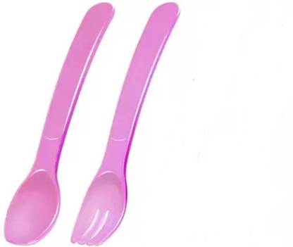 Gritfox Baby Fork and Spoon Set,BPA-Free Toddler Training Tableware Baby Utensils Infant Self-Feeding Flatware Baby Feeding Set for Newborn Kids Girls Boys Plastic Soup Spoon, Ice-cream Spoon, Cream Spoon Set