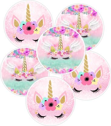 Sticker Hub 5 cm Beautiful unicorn Eyes Stickers for gifting & seal, Self Adhesive (Pcs. Of 55) Self Adhesive Sticker