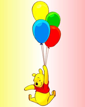 (RNG) 112 cm RNG PVC Vinyl Creative Winnie The Pooh Nursery Decor Jungle Cartoon Wall Stickers for Kids Room,Bedroom,Living Room,winnie the pooh wall decals Multicolor,(40 cm x 112 cm) Self Adhesive Sticker