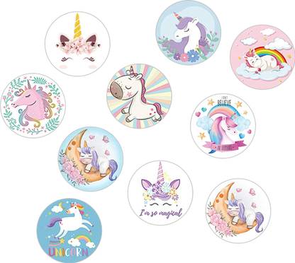 SUDARSHAN STICKER 5 cm unicorn Stickers, self Adhesive (Pcs of 55) Self Adhesive Sticker