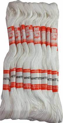 Quickcollection Doli Thread Skeins/ Long Stitched Embroidery Stranded Cotton White Thread