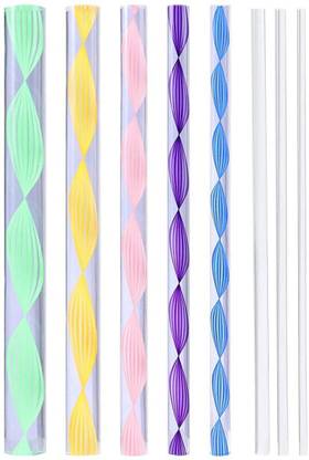 Levin Mandala Art Tool Set of 8 Pcs Colorful Acrylic Flat Head Twisted Stick/Rod in Assorted Sizes for Nail Art, Dot Painting, DIY Kit