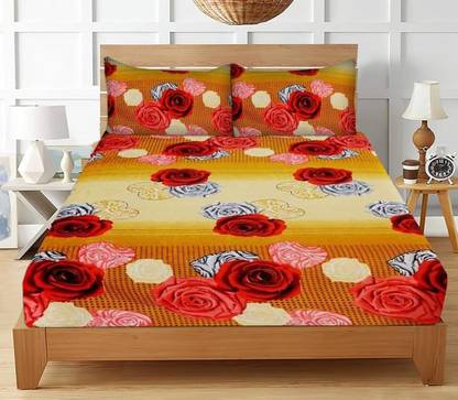 LENGRER FAB Polycotton Double Flat 230 TC 3D Printed Bedsheet