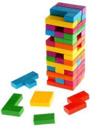 Pepino Great Colorful Combine Jenga Tower Up Stacking Game Set for Kids Party & Fun Games Board Game (Pack Of 1 )