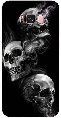 Golden Mask Back Cover for Samsung Galaxy S8 Plus Black Background And Three Skull