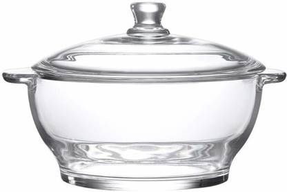 BINZO Big Large Size Casserole with Glass Lid, 2500 ml, 2.5 Litre Serve Casserole