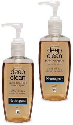 NEUTROGENA (Deep) Clean Facial Cleanser Each 200ml Set of -2 Face Wash