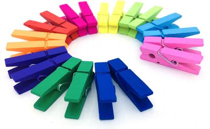 ind Multicolour Photo Paper Clip Pack of 1 (10pcs Clips) Medium wood Photo Clip