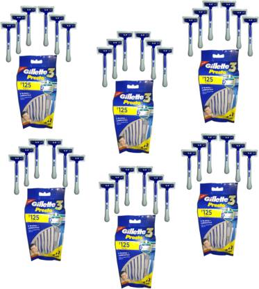 Gillette LubraStrip Presto (6 In 1) Three-Blades For smoother Shaving- (Pack of 6 ) by Rmr JaiHind