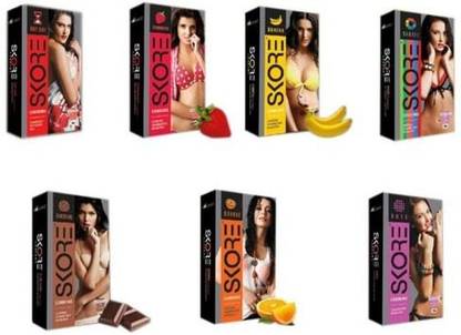 SKORE Flavoured Condoms Combo A Pack Of 10 Each Condom