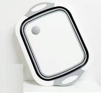 SWISS WONDER ™Over The-Sink Cutting Board Collapsible Food Tray Silicone, Plastic Cutting Board