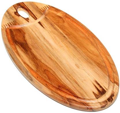 The Desi Pitara Ghana Teak Wood Cutting Board | Used for Serving, Chopping Fruit, Vegetables or Meat and as a Charcuterie Platter Wooden Cutting Board