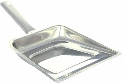 Denique Steel Dustpan, Supdi Space Saving Dust and Debris Cleaning Tool Stainless Steel Dustpan