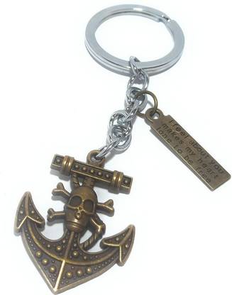 Auspice Antique Skull Anchor with Message Key Chain