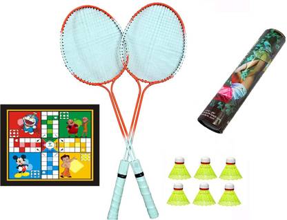 SBM SUPER KIT BADMINTON WITH LUDO CHESS 6 SHUTTLE COCK Badminton Kit